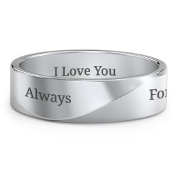 Men's Ridge Diagonal Peak Ring in 925 Sterling Silver