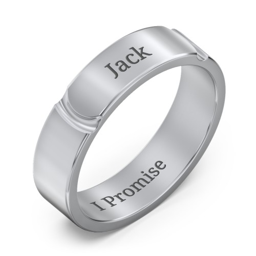 Men's Lysander Curved Groove Ring – Sterling Silver