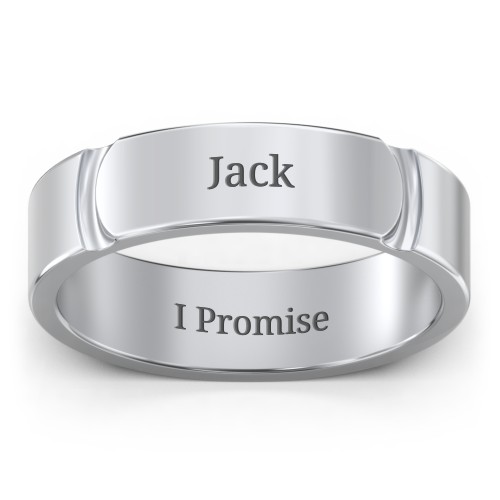 Men's Lysander Curved Groove Ring – Sterling Silver