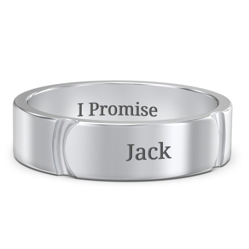 Men's Lysander Curved Groove Ring – Sterling Silver