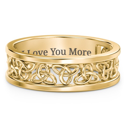 Men's Celtic Wreath Ring – 10K Yellow Gold