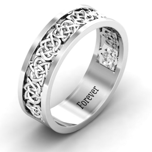 Men's Half Eternity Celtic Ring – Sterling Silver