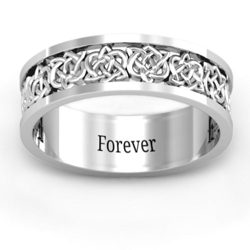 Men's Half Eternity Celtic Ring – Sterling Silver