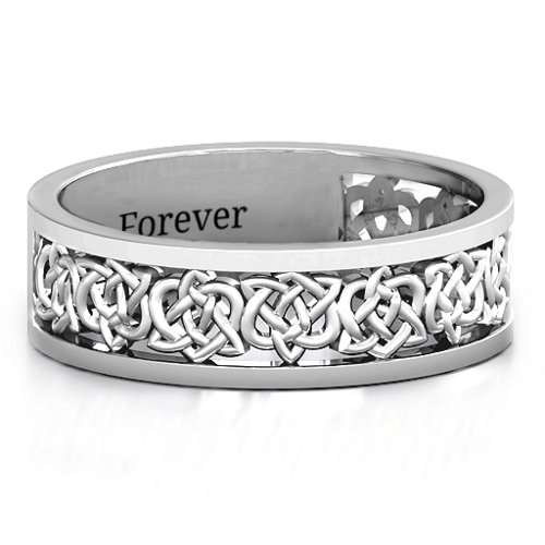 Men's Half Eternity Celtic Ring – Sterling Silver