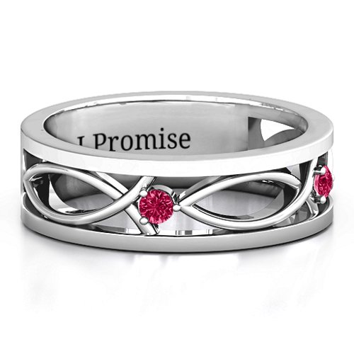 Men's Classic Fish Ring – Sterling Silver with Ruby