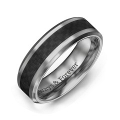 Men's Tungsten Ring with Carbon Fiber Inlay – Tungsten