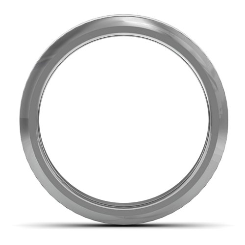 Men's Beveled Edged Brushed Tungsten Ring