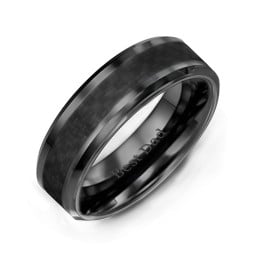 Men's Nightfall Ceramic 8mm Ring with Carbon Fiber Inlay