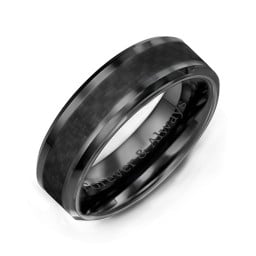 Men's Nightfall Ceramic 8mm Ring with Carbon Fiber Inlay
