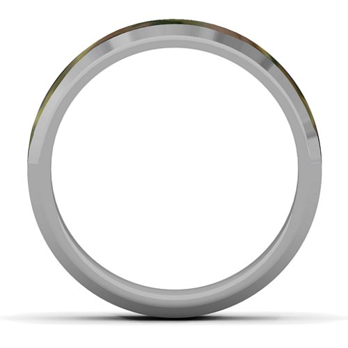 Men's Tungsten Ring with Green Camouflage Inlay