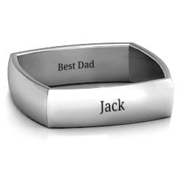 Men's Square Comfort-Fit Band in 925 Sterling Silver