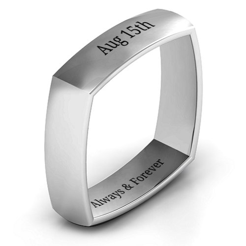 Men's Square Comfort-Fit Band – Sterling Silver