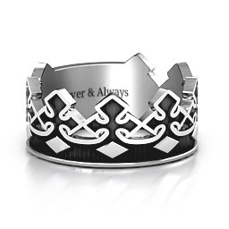 Men's Regal Crown Band in 925 Sterling Silver