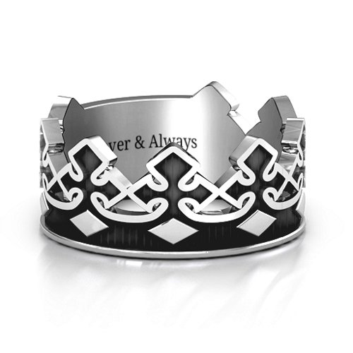 Men's Regal Crown Band – Sterling Silver