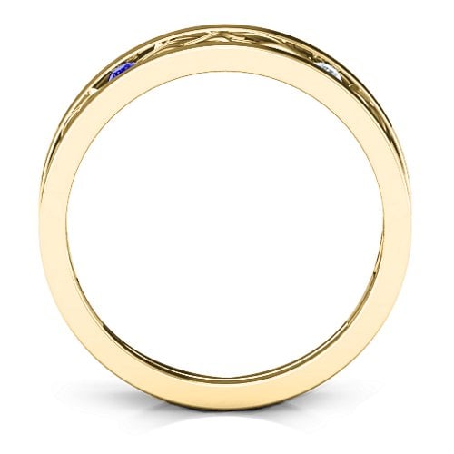 Men's Two-Stone Interwoven Infinity Band