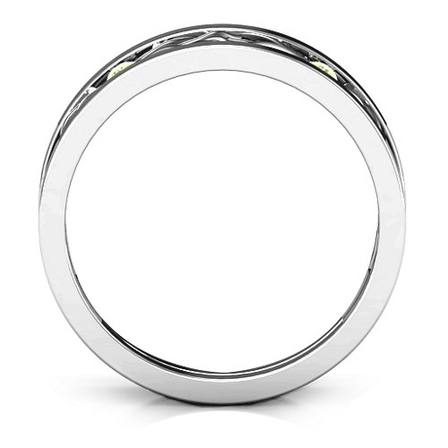 Men's Two-Stone Interwoven Infinity Band