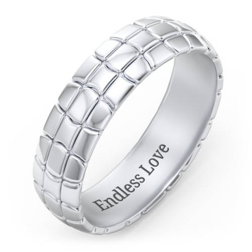 Men's Tortoise Shell Wide Band Ring – Sterling Silver