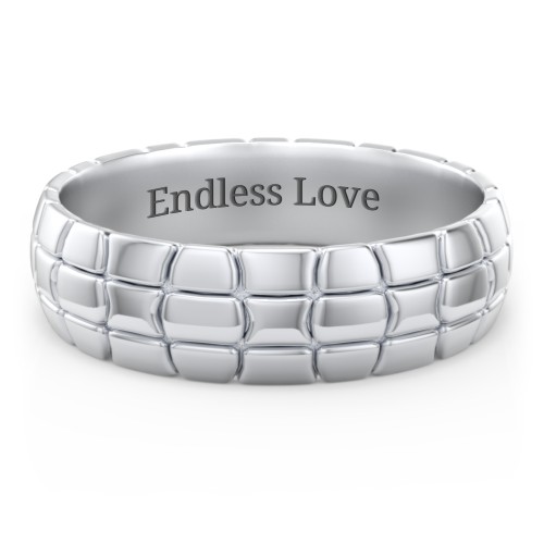 Men's Tortoise Shell Wide Band Ring – Sterling Silver