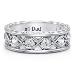 Menβs 5-Stone Infinity Ring