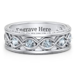 Menβs 5-Stone Infinity Ring