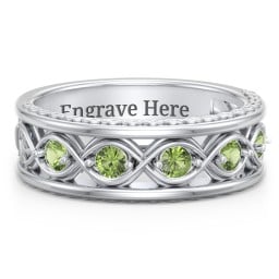 Menβs 5-Stone Infinity Ring