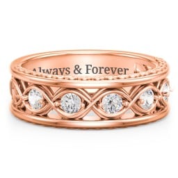 Menβs 5-Stone Infinity Ring