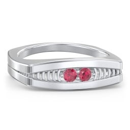 Men’s Squared Ring with Gemstones