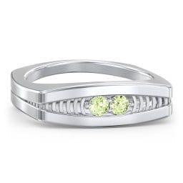 Men’s Squared Ring with Gemstones