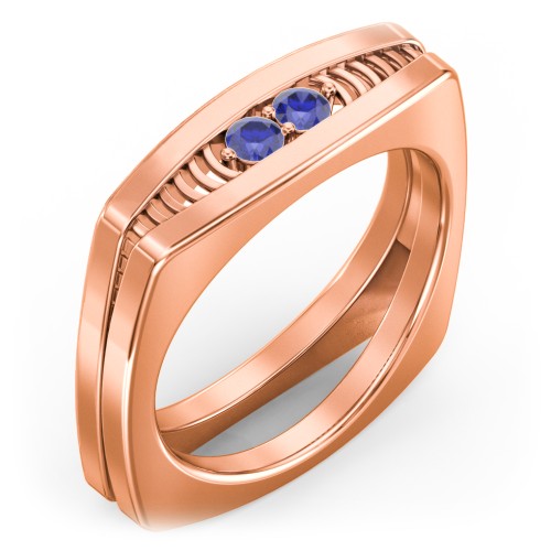 Men’s Squared Ring with Gemstones