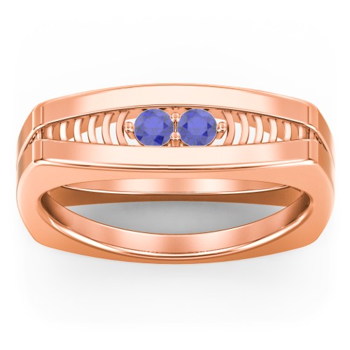 Men’s Squared Ring with Gemstones