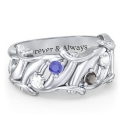 Men’s 4-Stone Organic Leaf Ring