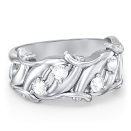 Men’s 4-Stone Organic Leaf Ring