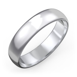 Men's Classic Half Round Wedding Band - 5mm Width