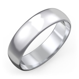 Men's Classic Half Round Wedding Band - 6mm Width