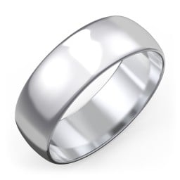 Men's Classic Half Round Wedding Band - 7mm Width