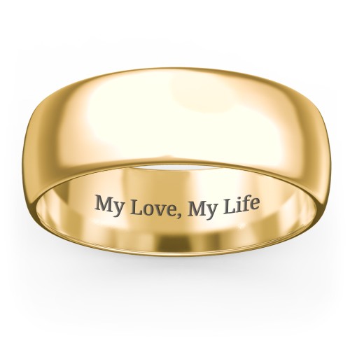 Men's Classic Half Round Wedding Band - 7mm Width