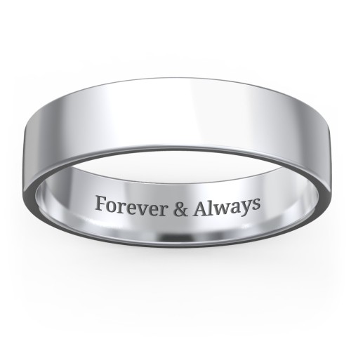 Men's Classic Flat Wedding Band - 5mm Width