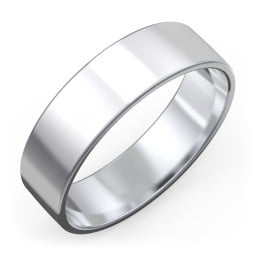 Men's Classic Flat Wedding Band - 6mm Width
