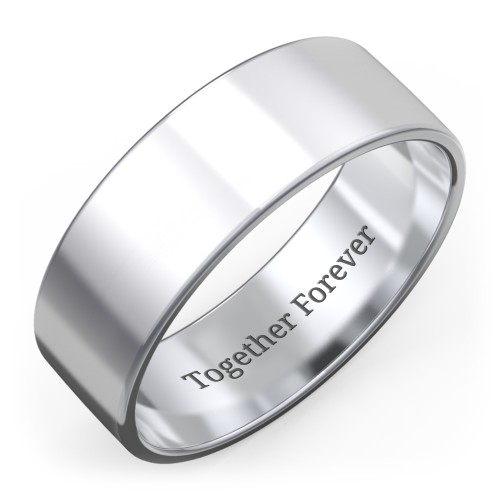 Men's Classic Flat Wedding Band - 7mm Width – Sterling Silver