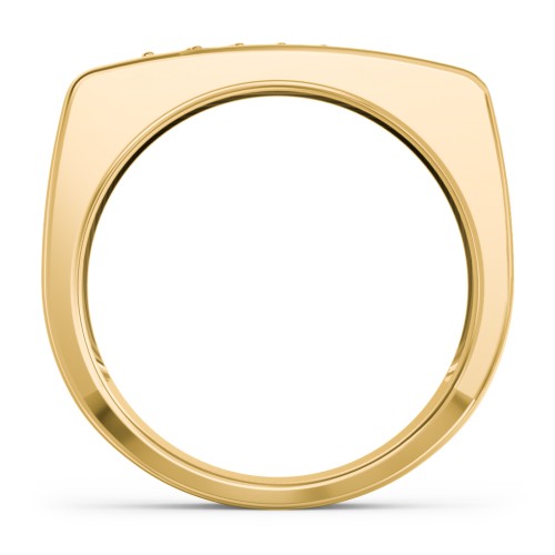 Men’s Flat Top Family Ring with Gemstones