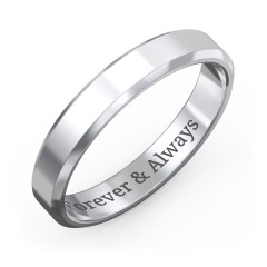 Men's Beveled Edge Wedding Band - 4mm Width – Sterling Silver