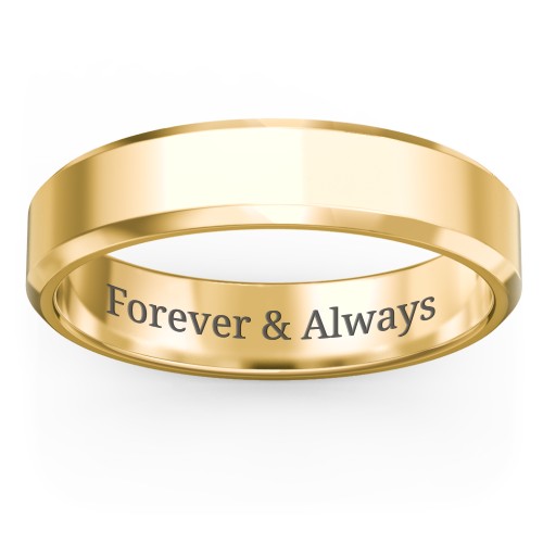 Men's Beveled Edge Wedding Band - 5mm Width