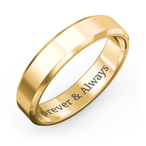 Men's Beveled Edge Wedding Band - 5mm Width