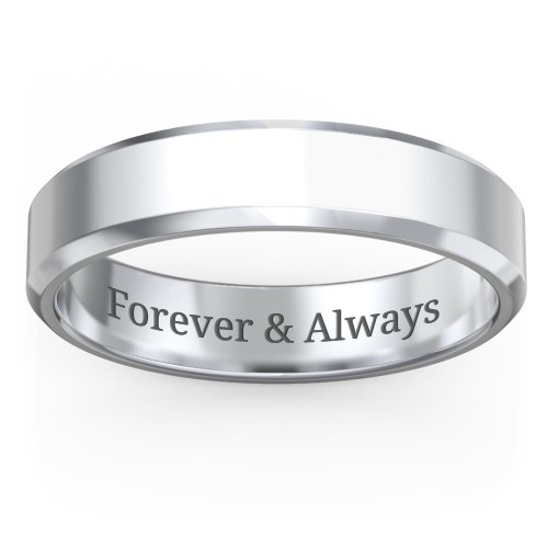Men's Beveled Edge Wedding Band - 5mm Width – Sterling Silver