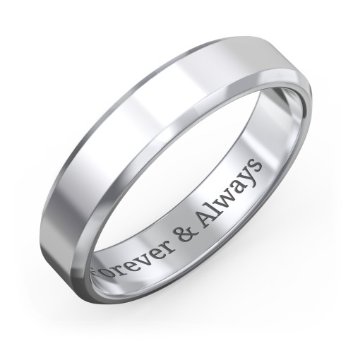 Men's Beveled Edge Wedding Band - 5mm Width – Sterling Silver