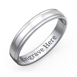 Men's Round Edge Wedding Band - 4mm Width