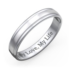 Men's Round Edge Wedding Band - 4mm Width – Sterling Silver