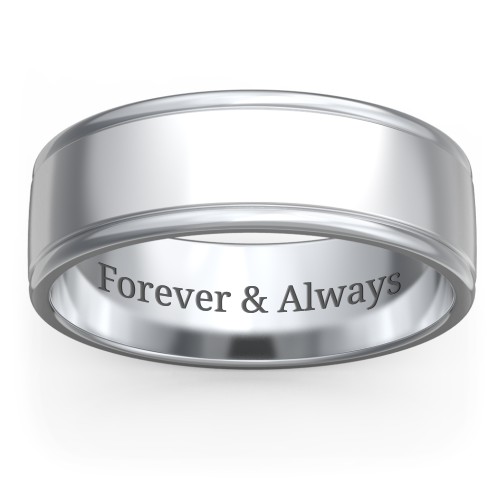 Men's Round Edge Wedding Band - 7mm Width – Sterling Silver