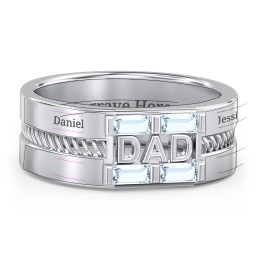 Men’s “Dad” Ring with Baguette Cut Gemstones