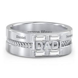 Men’s “Dad” Ring with Baguette Cut Gemstones